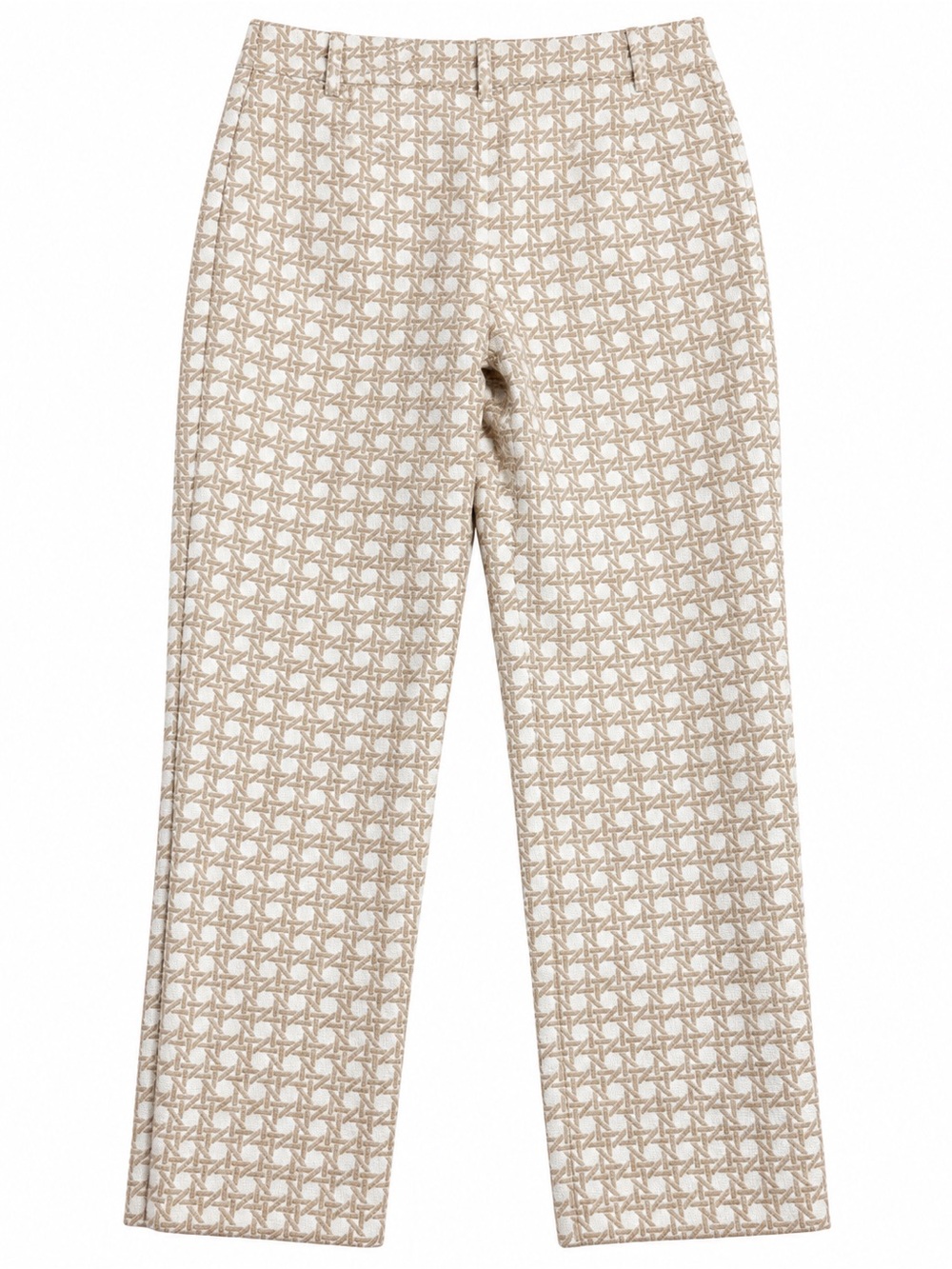 Ann Taylor Cream Beige Geometric Textured chino  Size 0